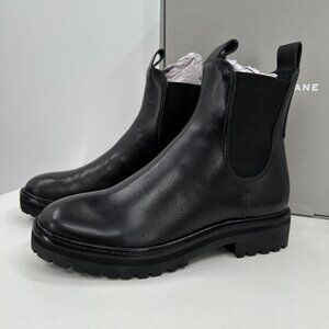 Everlane The Lug Chelsea Boot in Black sz 7.5 Women's Leather Ankle Chunky Sole
